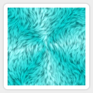 Bright Turquoise Fur Design Sticker